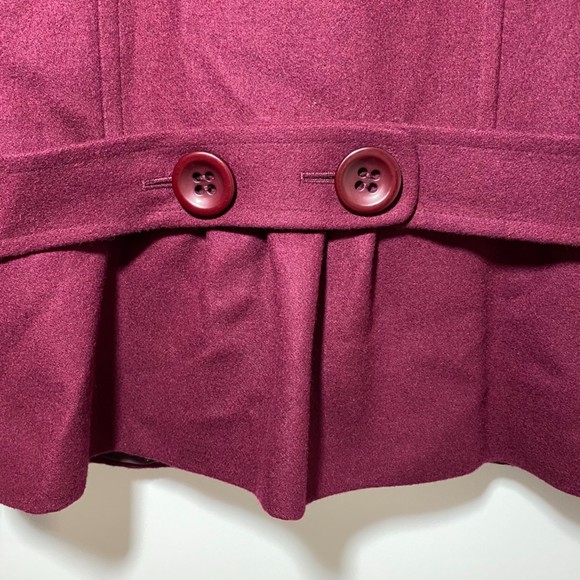 Halogen Women’s Burgundy Double Breasted Wool Blend Jacket Size M - Picture 5 of 9